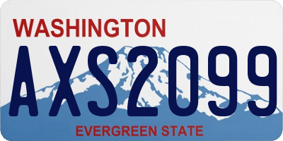 WA license plate AXS2099
