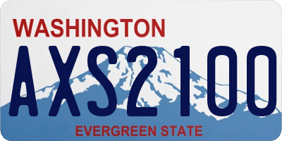 WA license plate AXS2100