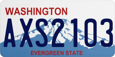 WA license plate AXS2103