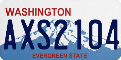 WA license plate AXS2104