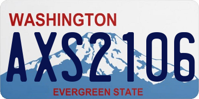 WA license plate AXS2106