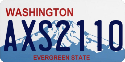 WA license plate AXS2110