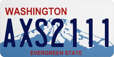 WA license plate AXS2111