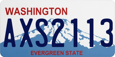 WA license plate AXS2113