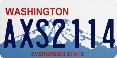 WA license plate AXS2114