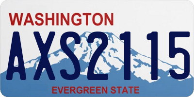 WA license plate AXS2115