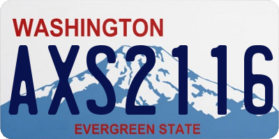 WA license plate AXS2116