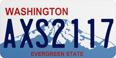 WA license plate AXS2117