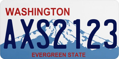 WA license plate AXS2123