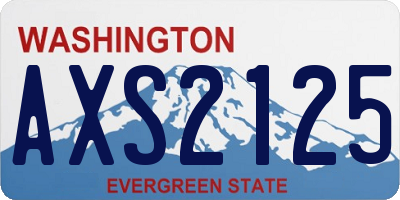 WA license plate AXS2125