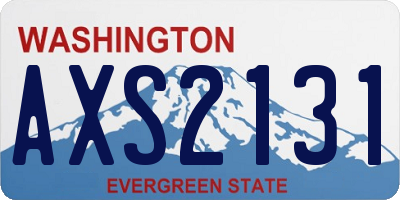 WA license plate AXS2131
