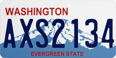 WA license plate AXS2134