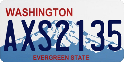 WA license plate AXS2135