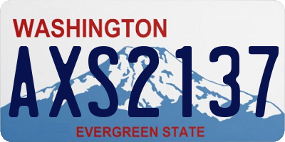 WA license plate AXS2137