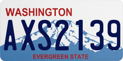 WA license plate AXS2139
