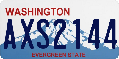 WA license plate AXS2144