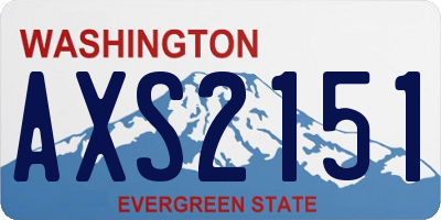 WA license plate AXS2151