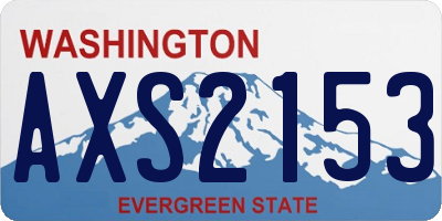 WA license plate AXS2153