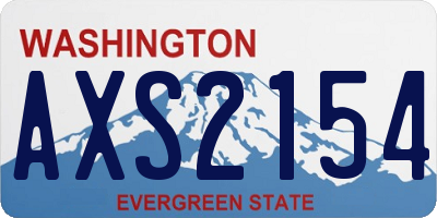 WA license plate AXS2154