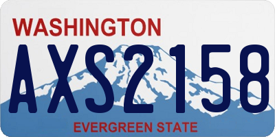 WA license plate AXS2158