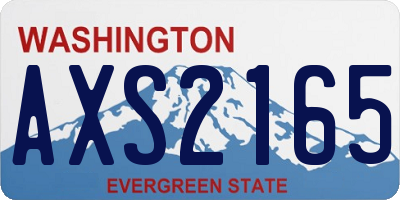 WA license plate AXS2165