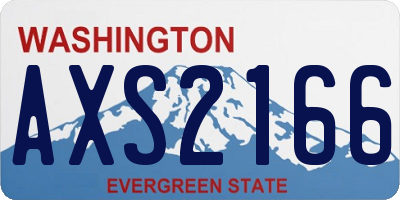 WA license plate AXS2166