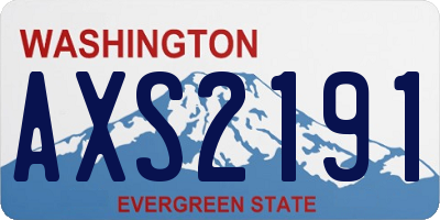 WA license plate AXS2191
