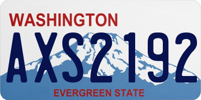WA license plate AXS2192