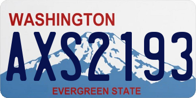 WA license plate AXS2193