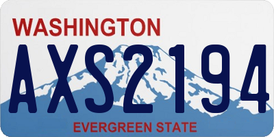 WA license plate AXS2194