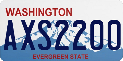 WA license plate AXS2200
