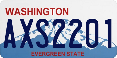 WA license plate AXS2201