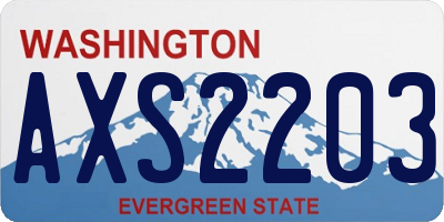 WA license plate AXS2203