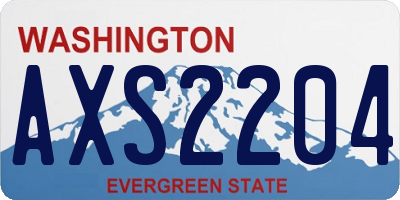WA license plate AXS2204