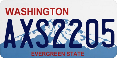 WA license plate AXS2205