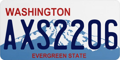 WA license plate AXS2206