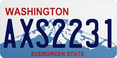 WA license plate AXS2231