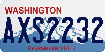 WA license plate AXS2232