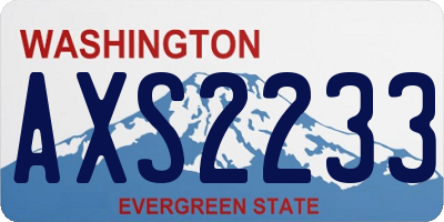WA license plate AXS2233