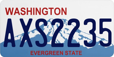 WA license plate AXS2235
