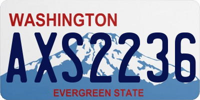 WA license plate AXS2236