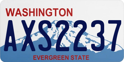 WA license plate AXS2237