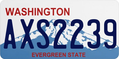 WA license plate AXS2239