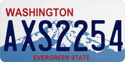 WA license plate AXS2254
