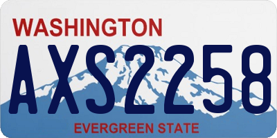 WA license plate AXS2258