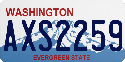 WA license plate AXS2259