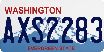WA license plate AXS2283