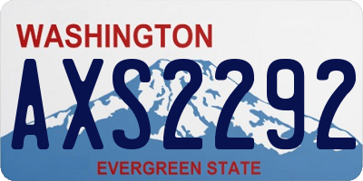 WA license plate AXS2292
