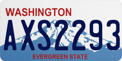 WA license plate AXS2293
