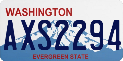 WA license plate AXS2294